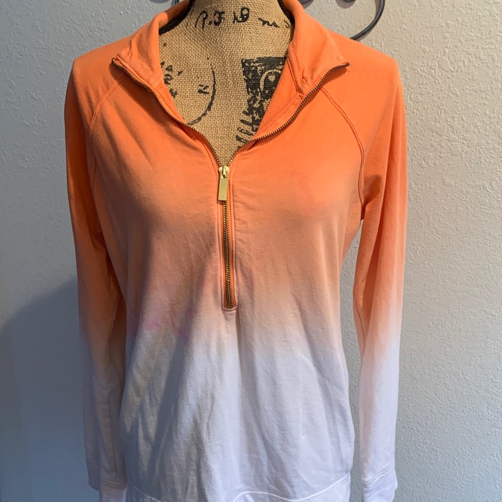 Crown & Ivy Orange and White Ombre Hoodie